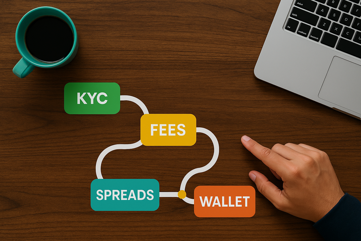Your first crypto buy done right; KYC, fees, spreads, and a 30-minute wallet drill