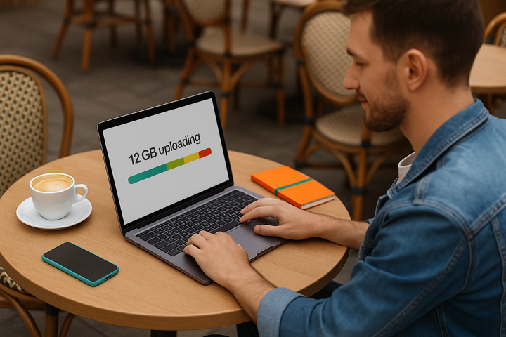 Sending large files without paying for premium storage