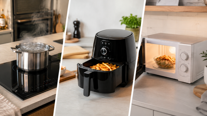 Induction plate, air fryer or microwave: Which one uses less electricity?